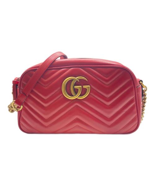 GUCCI（グッチ）GUCCI (グッチ) チェーンショルダーバッグ レッドの古着・服飾アイテム