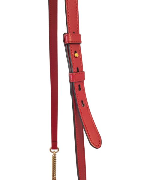 GUCCI（グッチ）GUCCI (グッチ) チェーンショルダーバッグ レッドの古着・服飾アイテム