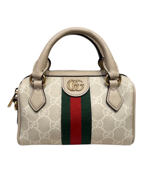 GUCCI（グッチ）GUCCI (グッチ) 〔オフィディア〕ミニ ボストンバッグ ベージュの古着・服飾アイテム