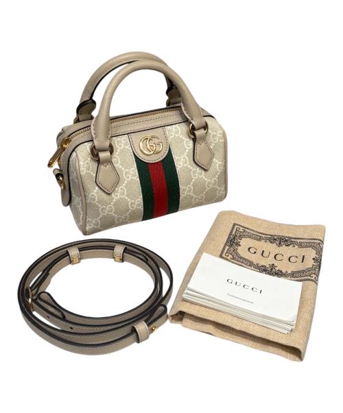 GUCCI（グッチ）GUCCI (グッチ) 〔オフィディア〕ミニ ボストンバッグ ベージュの古着・服飾アイテム