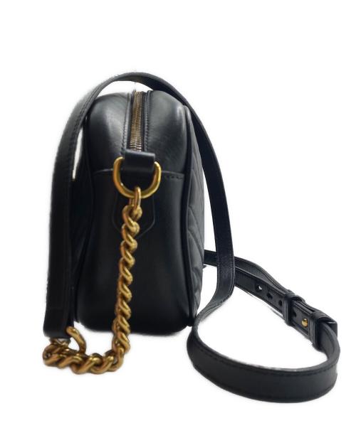 GUCCI（グッチ）GUCCI (グッチ) GGマーモント スモール カメラバッグ ブラックの古着・服飾アイテム