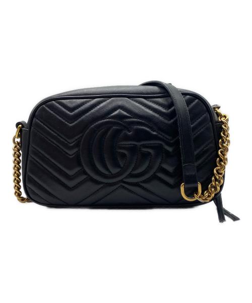 GUCCI（グッチ）GUCCI (グッチ) GGマーモント スモール カメラバッグ ブラックの古着・服飾アイテム