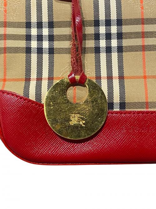BURBERRY（バーバリー）BURBERRY (バーバリー) ハンドバッグ レッド×ベージュ サイズ:-の古着・服飾アイテム