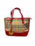 BURBERRY（バーバリー）の古着「ハンドバッグ」｜レッド×ベージュ