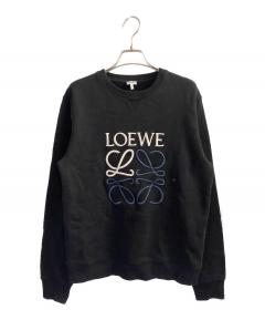 LOEWE ダークブルー ロゴ刺繍 スウェット 中古・古着通販】LOEWE (ロエベ) アナグラムロゴスウェット ブラック