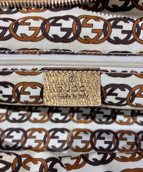 GUCCI（グッチ）GUCCI (グッチ) プリンシーミニボストンバッグ ベージュ×ゴールドの古着・服飾アイテム