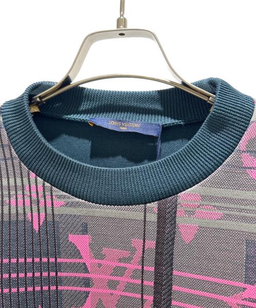 LOUIS VUITTON（ルイ ヴィトン）LOUIS VUITTON (ルイ ヴィトン) モノグラムジャガードスウェット グレー×ネイビー×ピンク サイズ:Lの古着・服飾アイテム