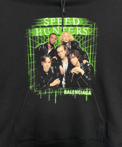 BALENCIAGA（バレンシアガ）BALENCIAGA (バレンシアガ) プリントパーカー ブラック サイズ:Lの古着・服飾アイテム