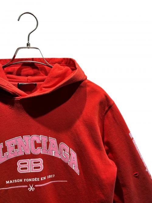 BALENCIAGA（バレンシアガ）BALENCIAGA (バレンシアガ) ロゴパーカー レッド サイズ:XSの古着・服飾アイテム
