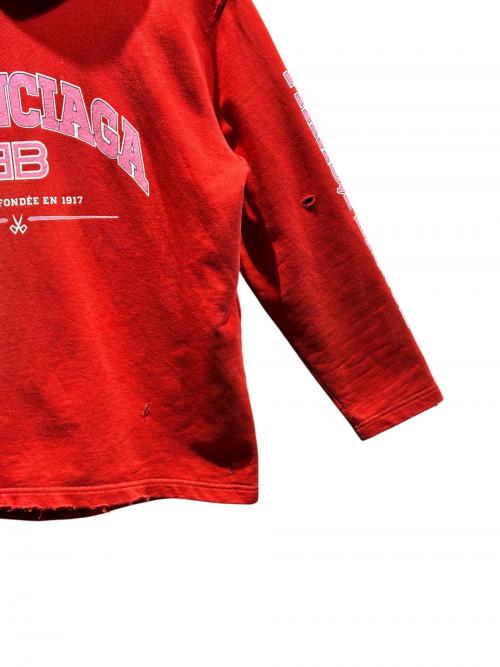 BALENCIAGA（バレンシアガ）BALENCIAGA (バレンシアガ) ロゴパーカー レッド サイズ:XSの古着・服飾アイテム