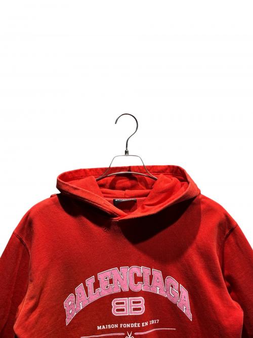 BALENCIAGA（バレンシアガ）BALENCIAGA (バレンシアガ) ロゴパーカー レッド サイズ:XSの古着・服飾アイテム