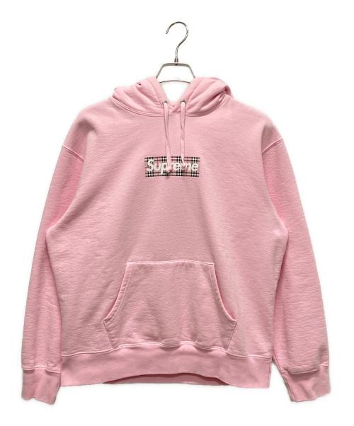 SUPREME（シュプリーム）SUPREME (シュプリーム) BURBERRY (バーバリー) Box Logo Hooded Sweatshirt(ボックスロゴフーデッドスウェットシャツ)/パーカー ピンク サイズ:Sの古着・服飾アイテム