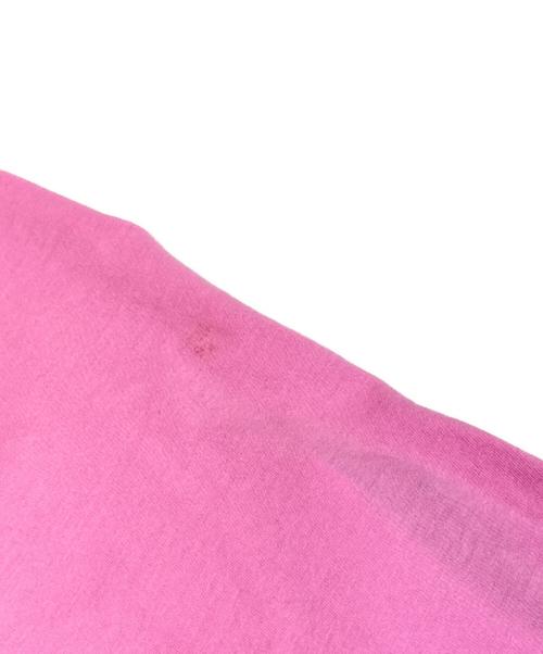 BALENCIAGA（バレンシアガ）BALENCIAGA (バレンシアガ) ダメージ加工ネックロゴTシャツ ピンク サイズ:XSの古着・服飾アイテム