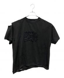 BALENCIAGA（バレンシアガ）の古着「ダメージ加工Tシャツ/ロゴプリント Tシャツ」｜ブラック