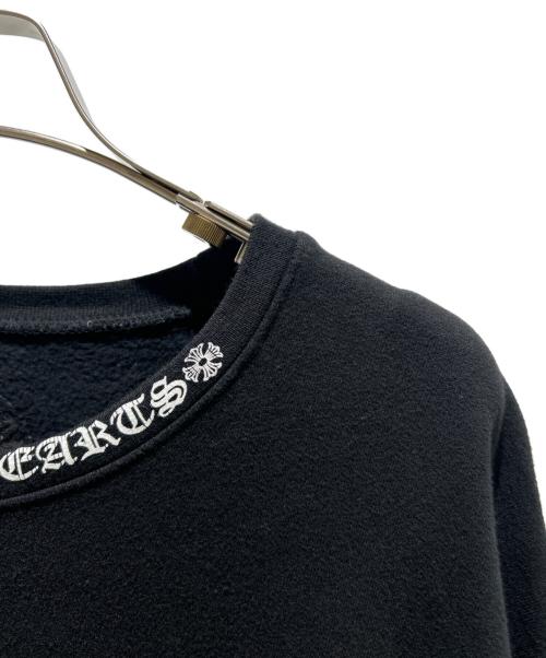 CHROME HEARTS（クロムハーツ）CHROME HEARTS (クロムハーツ) Neck Logo Crewneck Sweatshirt/ネックロゴ クルーネック スウェット ブラック サイズ:Lの古着・服飾アイテム