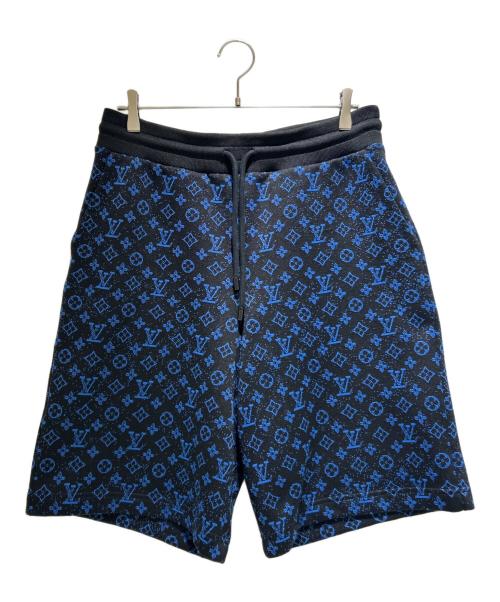 LOUIS VUITTON（ルイ ヴィトン）LOUIS VUITTON モノグラム スルー ジャガードハーフパンツ/Monogram Jacquard Shorts Logo Pattern Half Pants/RM2319 SQ5 HOY05W ブラック×ブルー サイズ:XLの古着・服飾アイテム