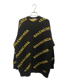 BALENCIAGA（バレンシアガ）の古着「オールオーバーロゴニット」｜ブラック