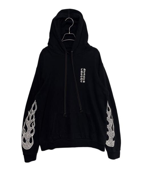 CHROME HEARTS（クロムハーツ）CHROME HEARTS (クロムハーツ) Arm Flame Pullover Hoodie ブラック サイズ:XLの古着・服飾アイテム
