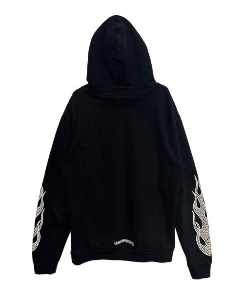 CHROME HEARTS（クロムハーツ）CHROME HEARTS (クロムハーツ) Arm Flame Pullover Hoodie ブラック サイズ:XLの古着・服飾アイテム