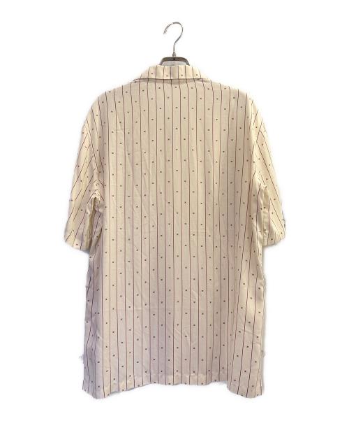 CELINE（セリーヌ）CELINE (セリーヌ) Céline Mini Triomphe Stripe Hawaiian Shirt ミニ トリオンフ ストライプ ハワイアンシャツ ベージュ サイズ:37の古着・服飾アイテム
