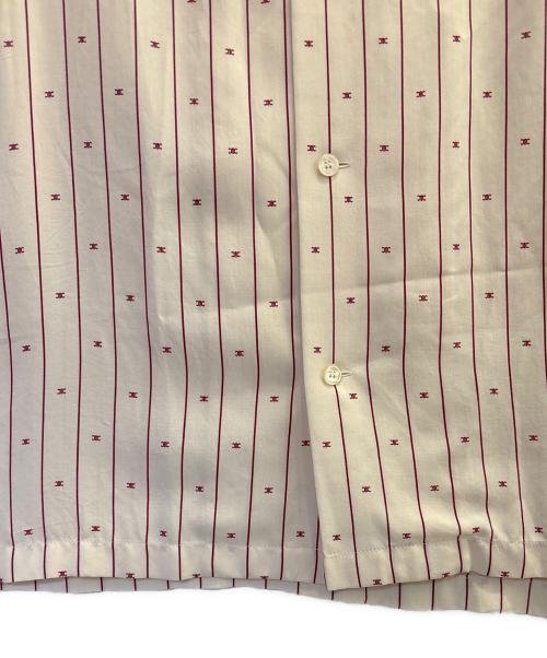 CELINE（セリーヌ）CELINE (セリーヌ) Céline Mini Triomphe Stripe Hawaiian Shirt ミニ トリオンフ ストライプ ハワイアンシャツ ベージュ サイズ:37の古着・服飾アイテム