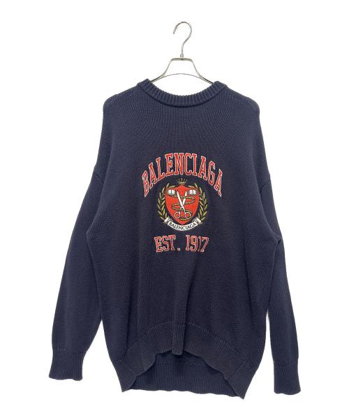 BALENCIAGA（バレンシアガ）BALENCIAGA (バレンシアガ) ロゴニット ネイビー サイズ:XSの古着・服飾アイテム