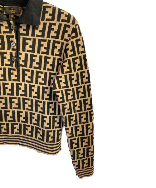 FENDI（フェンディ）FENDI (フェンディ) ズッカニットポロシャツ ベージュ サイズ:40の古着・服飾アイテム