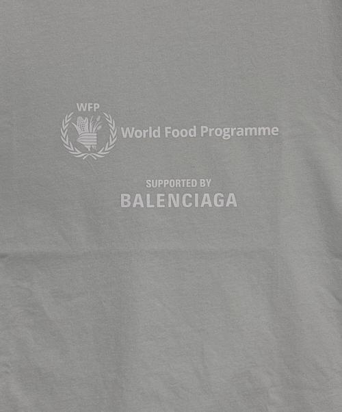 BALENCIAGA（バレンシアガ）BALENCIAGA (バレンシアガ) WFPロゴプリント オーバーサイズ クルーネック半袖Tシャツ ライトグレー サイズ:XSの古着・服飾アイテム