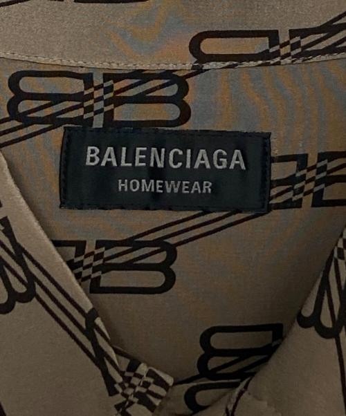 BALENCIAGA（バレンシアガ）BALENCIAGA (バレンシアガ) BBロゴシルクシャツ ブラウン サイズ:38の古着・服飾アイテム