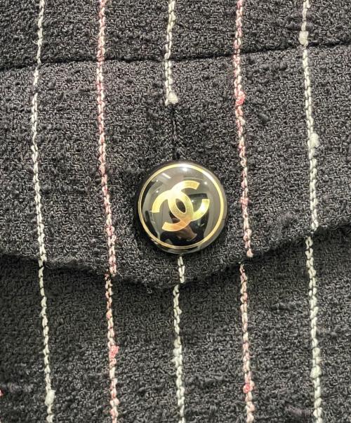 CHANEL（シャネル）CHANEL (シャネル) ココボタンツイードジャケット ブラック サイズ:34の古着・服飾アイテム