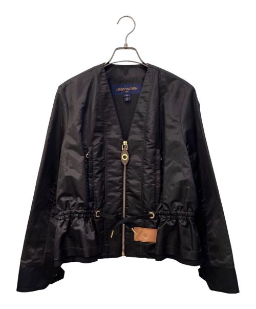 LOUIS VUITTON（ルイ ヴィトン）LOUIS VUITTON (ルイ ヴィトン) ペプラムウエストリップストップジャケット ブラック サイズ:38の古着・服飾アイテム