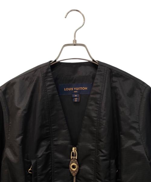 LOUIS VUITTON（ルイ ヴィトン）LOUIS VUITTON (ルイ ヴィトン) ペプラムウエストリップストップジャケット ブラック サイズ:38の古着・服飾アイテム