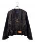LOUIS VUITTON（ルイ ヴィトン）の古着「ペプラムウエストリップストップジャケット」｜ブラック