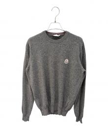 MONCLER（モンクレール）の古着「ロゴワッペンニット」｜グレー