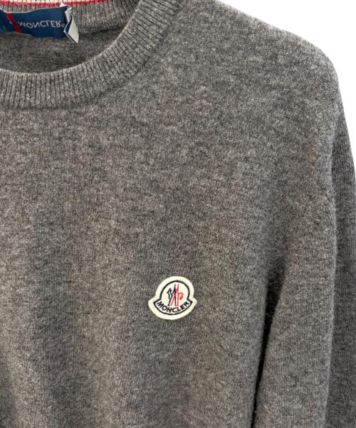 MONCLER（モンクレール）MONCLER (モンクレール) ロゴワッペンニット グレー サイズ:Mの古着・服飾アイテム