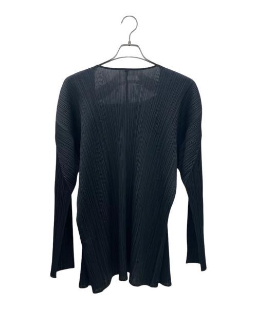 ISSEY MIYAKE（イッセイミヤケ）ISSEY MIYAKE (イッセイミヤケ) プリーツカーディガン ブラック サイズ:Lの古着・服飾アイテム