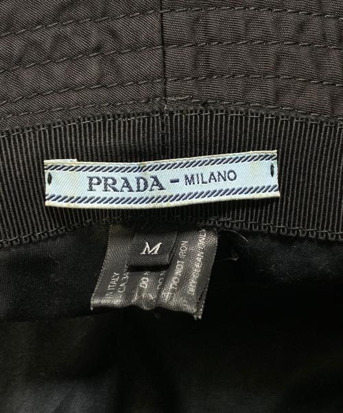 PRADA（プラダ）PRADA (プラダ) ロゴプレートナイロンハット ブラック サイズ:Mの古着・服飾アイテム