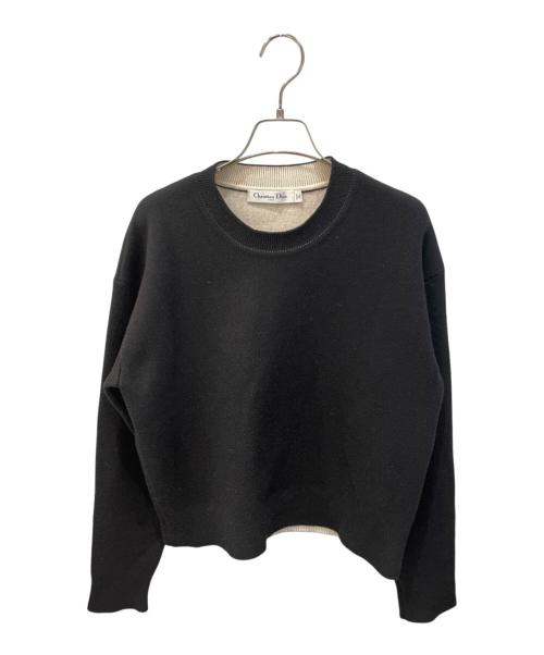 Christian Dior（クリスチャン ディオール）Christian Dior (クリスチャン ディオール) J'ADIOR 8 ロゴカシミヤ混ニット ブラック サイズ:36の古着・服飾アイテム