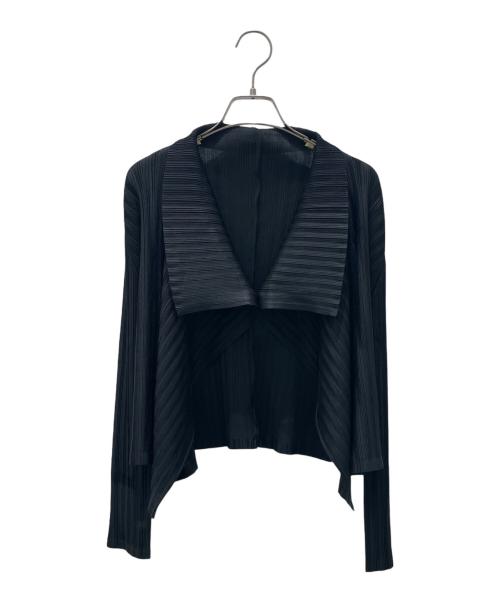 PLEATS PLEASE（プリーツプリーズ）PLEATS PLEASE (プリーツプリーズ) プリーツカーディガン ブラック サイズ:3の古着・服飾アイテム