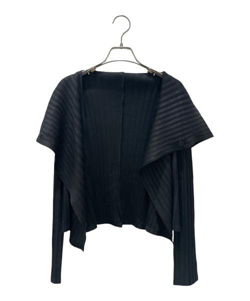 PLEATS PLEASE（プリーツプリーズ）PLEATS PLEASE (プリーツプリーズ) プリーツカーディガン ブラック サイズ:3の古着・服飾アイテム