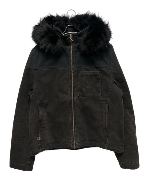 LOUIS VUITTON（ルイ ヴィトン）LOUIS VUITTON (ルイ ヴィトン) モノグラム ファージップアップデニムジャケット ブラック サイズ:48の古着・服飾アイテム