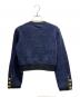 CHANEL (シャネル) Metal Coco Button Collarless Jacket メタルココボタン ノーカラー ジャケット/P60477K46062 ネイビー×ゴールド サイズ:36：300000円