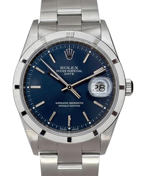 ROLEX（ロレックス）ROLEX (ロレックス) Oyster Perpetual Date 34 オイスターパーペチュアルデイト 34mm Ref.15210 青文字盤 青文字盤 サイズ:34mm/19cmの古着・服飾アイテム