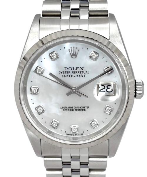 ROLEX（ロレックス）ROLEX (ロレックス) Datejust 36 デイトジャスト36 Ref.16234G 36mm  ホワイトシェル文字盤 10Pダイヤモンド ホワイトシェル文字盤 サイズ:36mm/20cmの古着・服飾アイテム