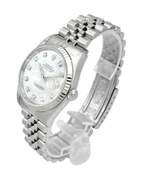 ROLEX（ロレックス）ROLEX (ロレックス) Datejust 36 デイトジャスト36 Ref.16234G 36mm  ホワイトシェル文字盤 10Pダイヤモンド ホワイトシェル文字盤 サイズ:36mm/20cmの古着・服飾アイテム