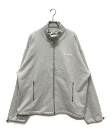 MIU MIU（ミュウミュウ）の古着「Logo Embroidery Zip Up Blouson(ロゴエンブロイダリージップアップスウェット)」｜グレー