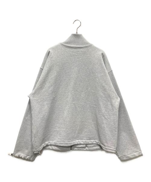 MIU MIU（ミュウミュウ）MIU MIU (ミュウミュウ) Logo Embroidery Zip Up Blouson(ロゴエンブロイダリージップアップスウェット) グレー サイズ:Sの古着・服飾アイテム
