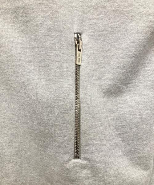 MIU MIU（ミュウミュウ）MIU MIU (ミュウミュウ) Logo Embroidery Zip Up Blouson(ロゴエンブロイダリージップアップスウェット) グレー サイズ:Sの古着・服飾アイテム