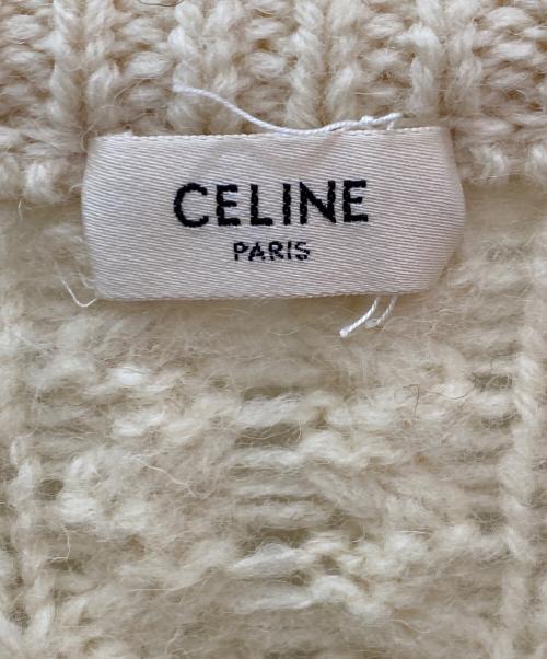 CELINE（セリーヌ）CELINE (セリーヌ) トリオンフケーブルニット アイボリー サイズ:Lの古着・服飾アイテム