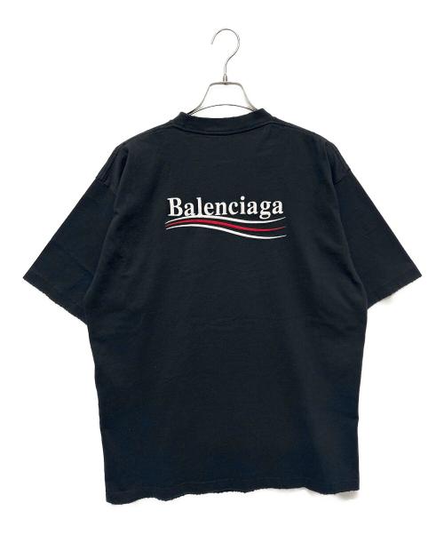 BALENCIAGA（バレンシアガ）BALENCIAGA (バレンシアガ) キャンペーンロゴTシャツ/バレンシアガ BALENCIAGA ポリティカルキャンペーン POLITICAL CAMP ブラック サイズ:XSの古着・服飾アイテム